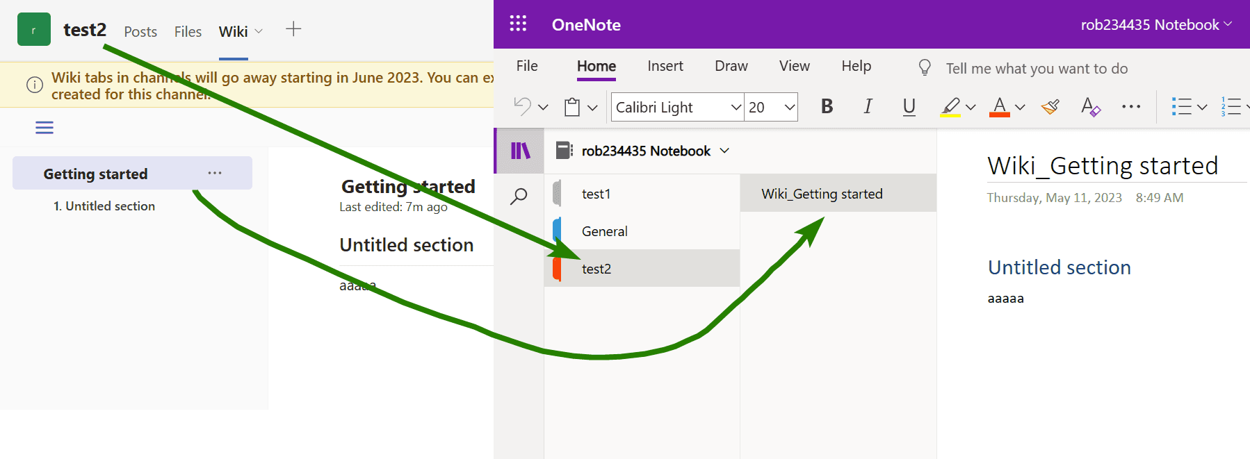 Structure of migrated wiki pages in Notes